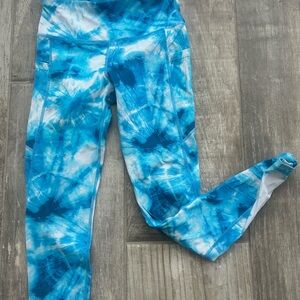 Blue Tie-Dye Leggings